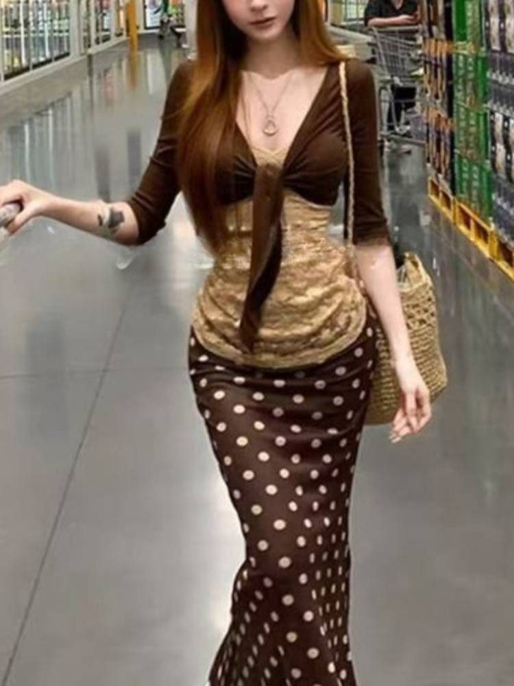 Cami Top Lace - Japanse vintage 3-delige set dames: slank