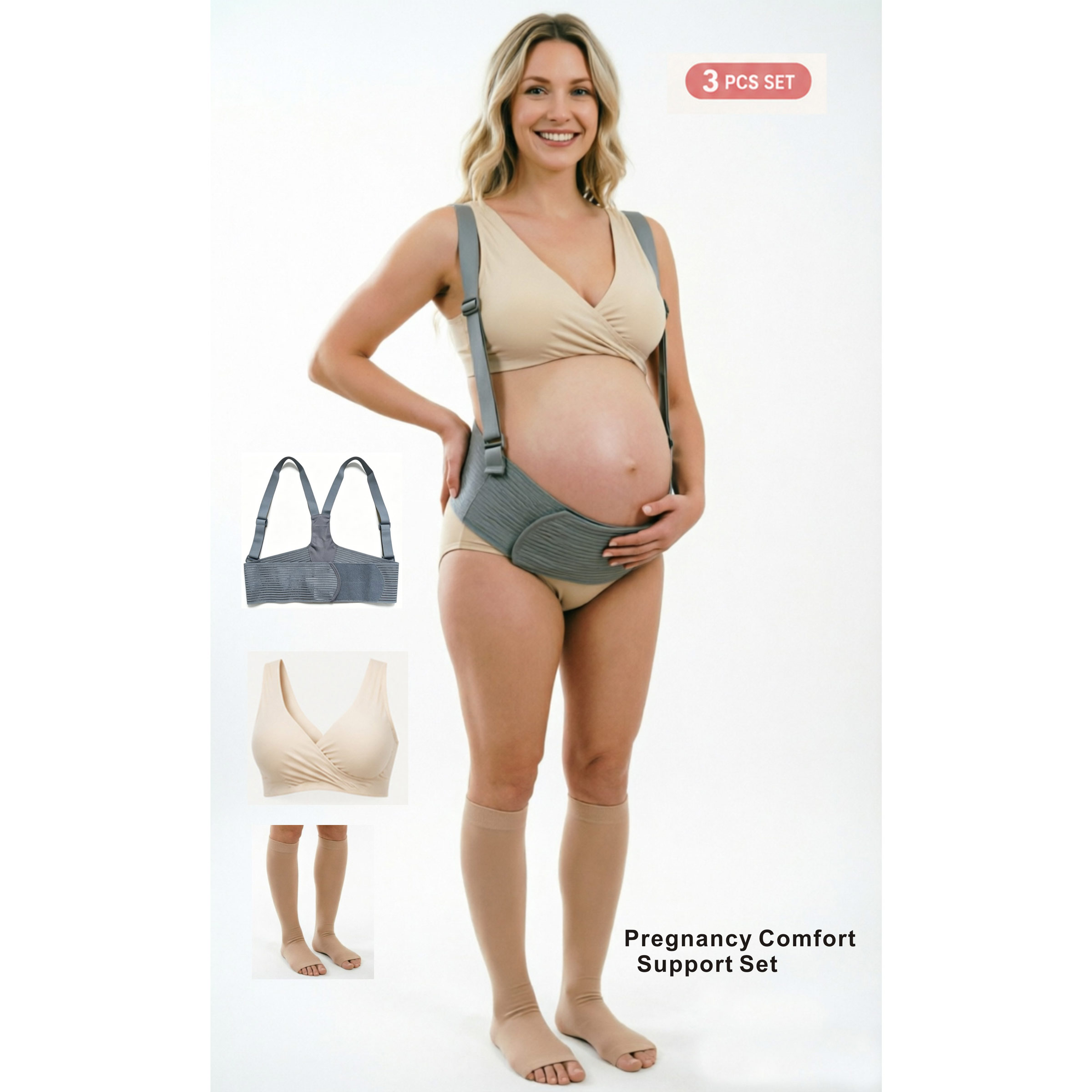 Nursing Bra Sleep - 3-delige essentiële set voor zwangerschappen: Zwangerschapssteunband