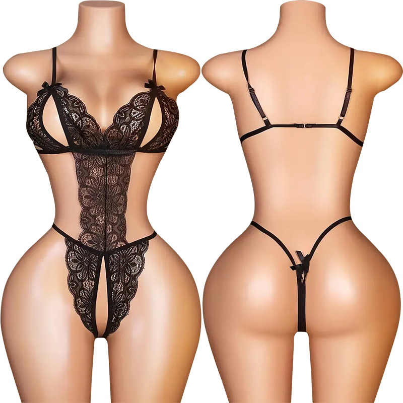 Lace Teddy Lingerie - Sexy kantondergoedset voor dames, met open